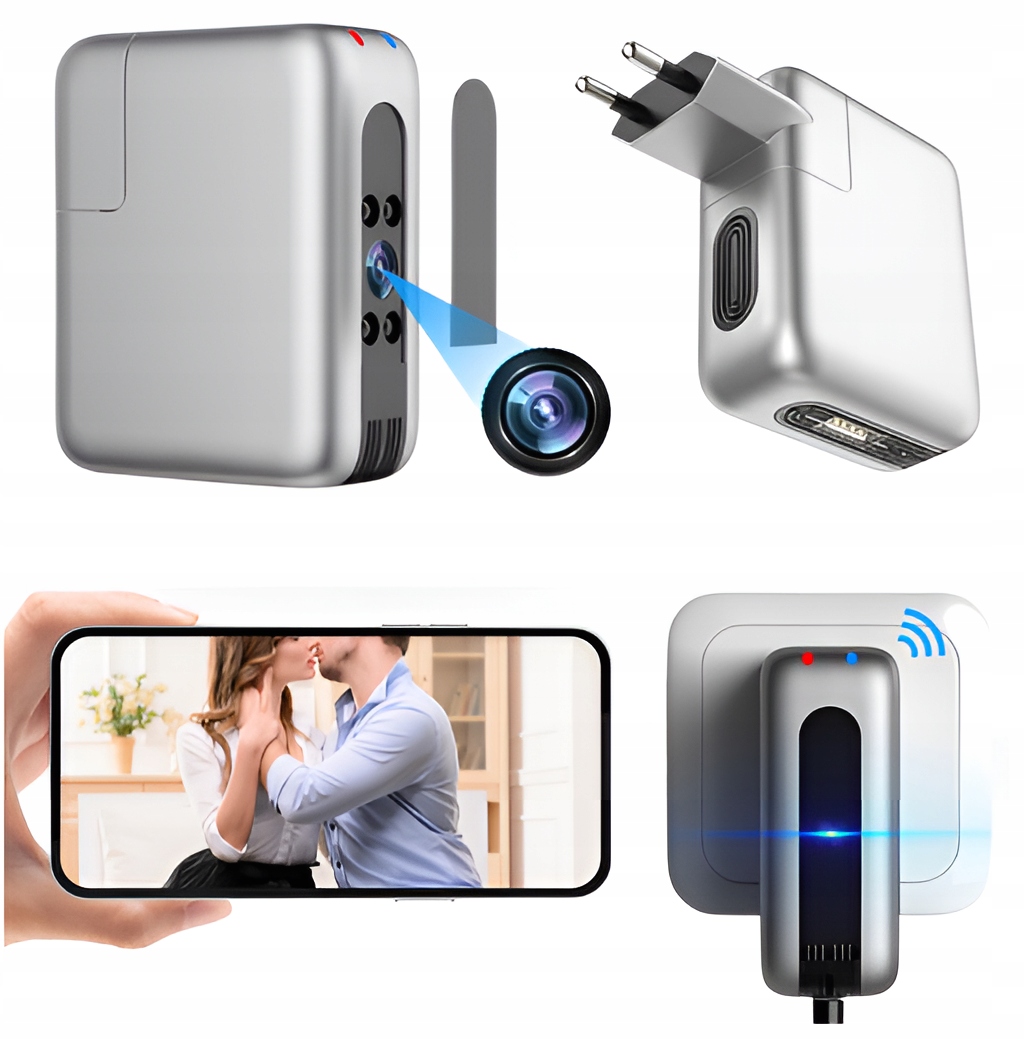 Skrytá Mini Špionážní Kamera A Wifi Napájecí Adaptér, Nabíječka, Živý Náhled