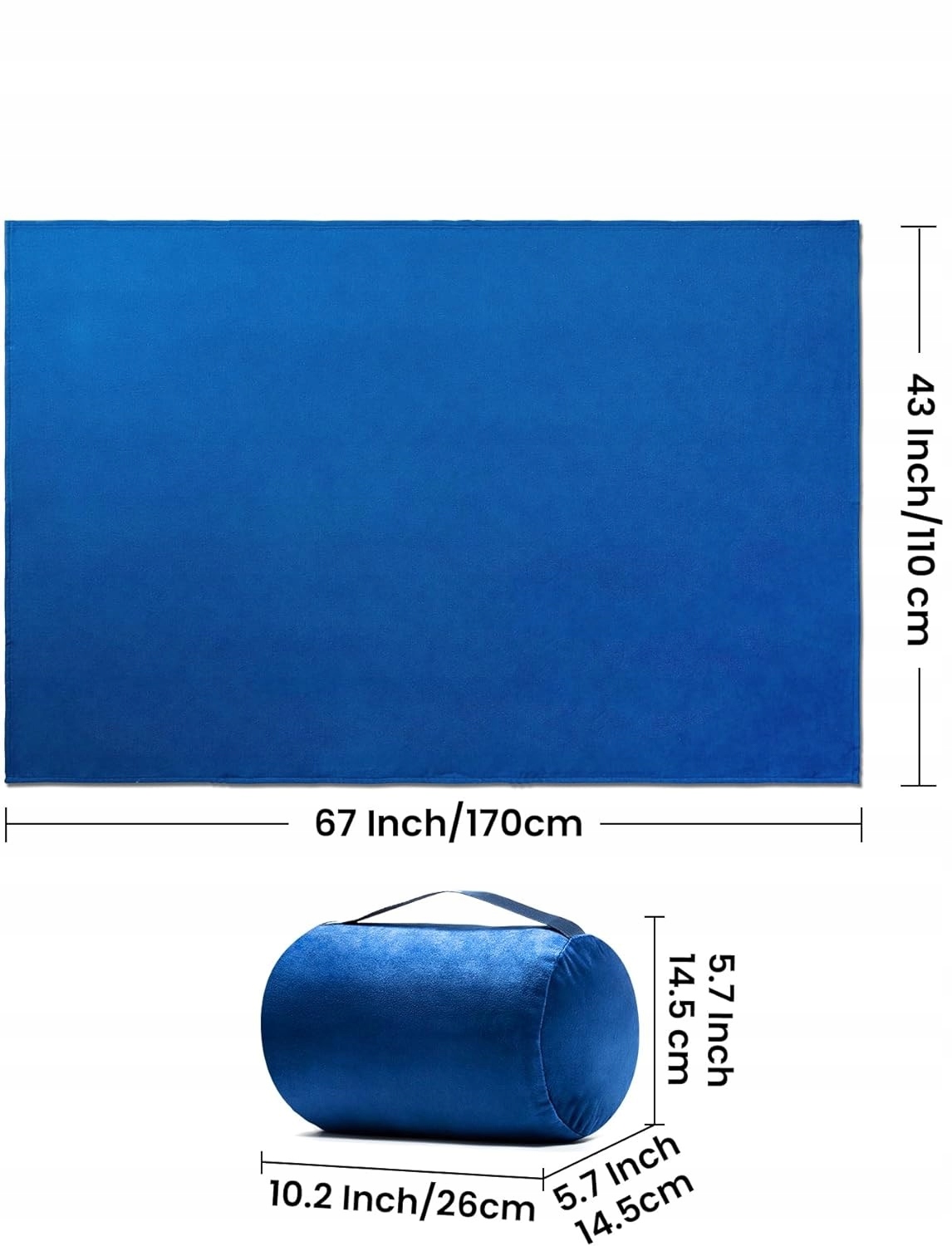 KOC PODRÓŻNY MIĘKKI PRZENOŚNY TORBA DO SAMOLOTU SAMOCHODU BIWAK 170x110 cm EAN (GTIN) 5905450793432