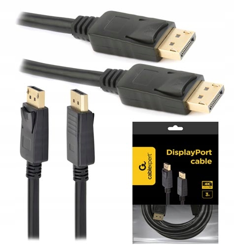 

Przewód Kabel DisplayPort v.1.2 Gembird czarny 3 m