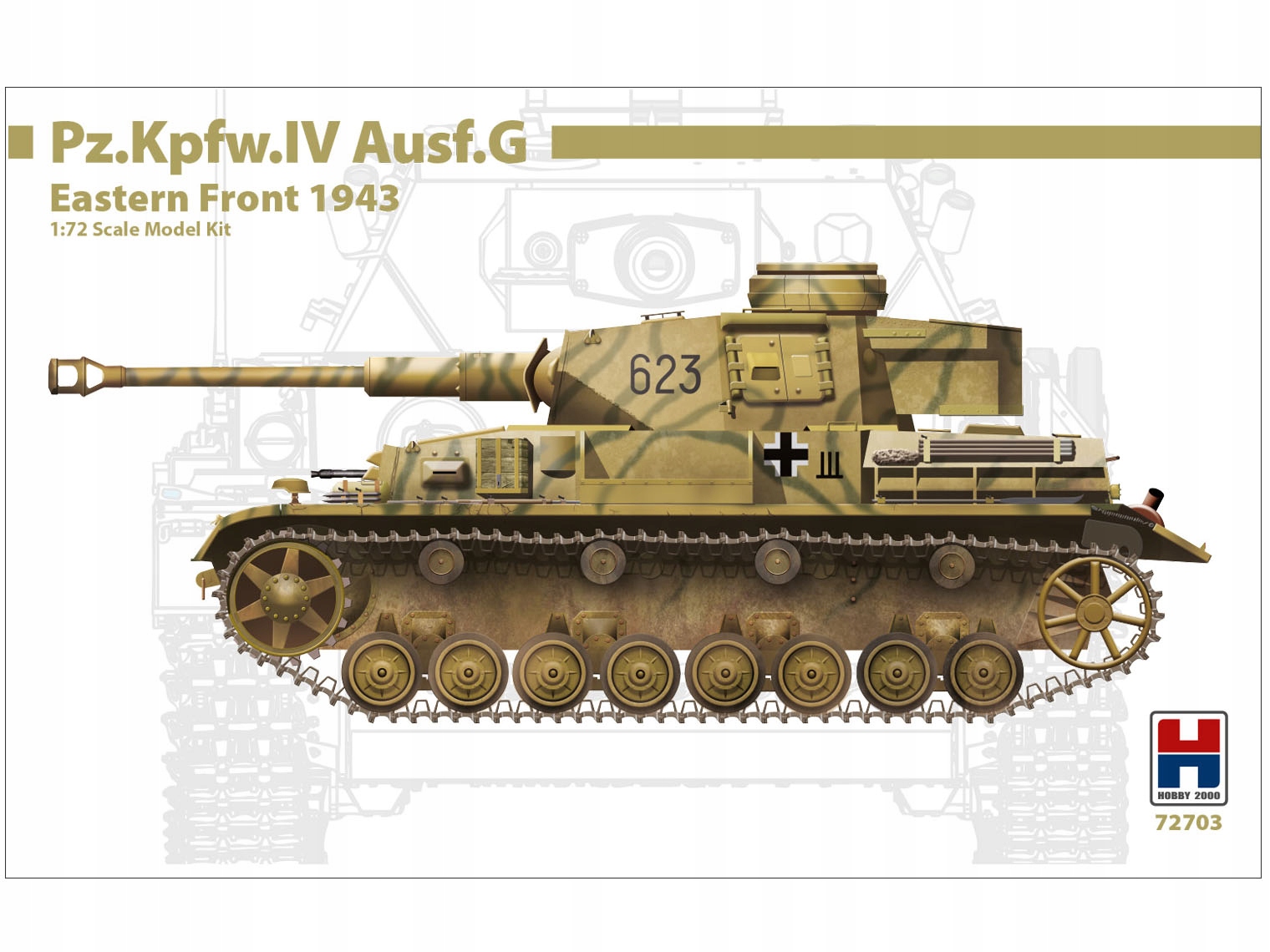 Tank PzKpfw IV Ausf.G 1943 model 72703 Hobby 2000