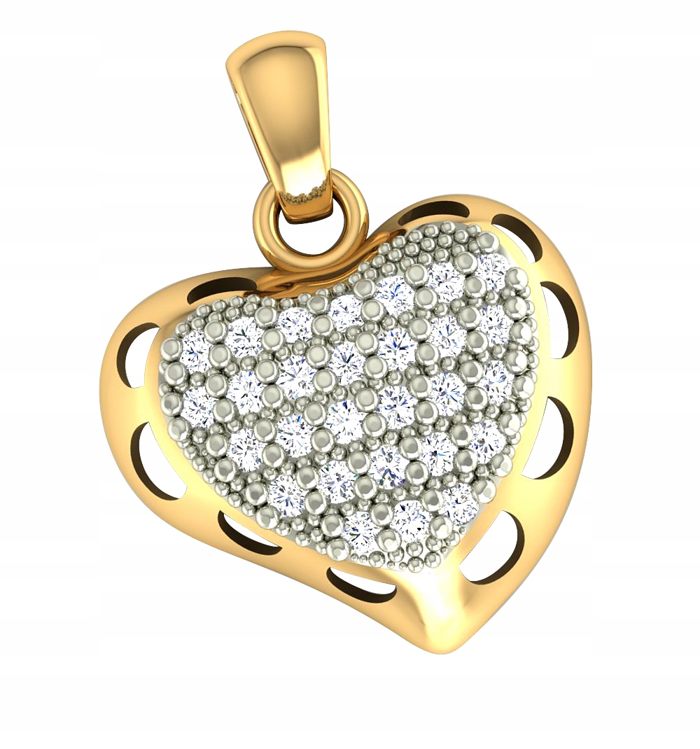 Zlatý Přívěsek Srdíčko Se Zirkony Pr. 585