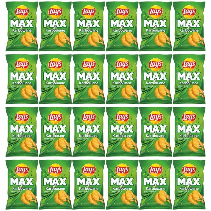 Lay's Max Chipsy Karbowane zielona cebulka 24x 120 g