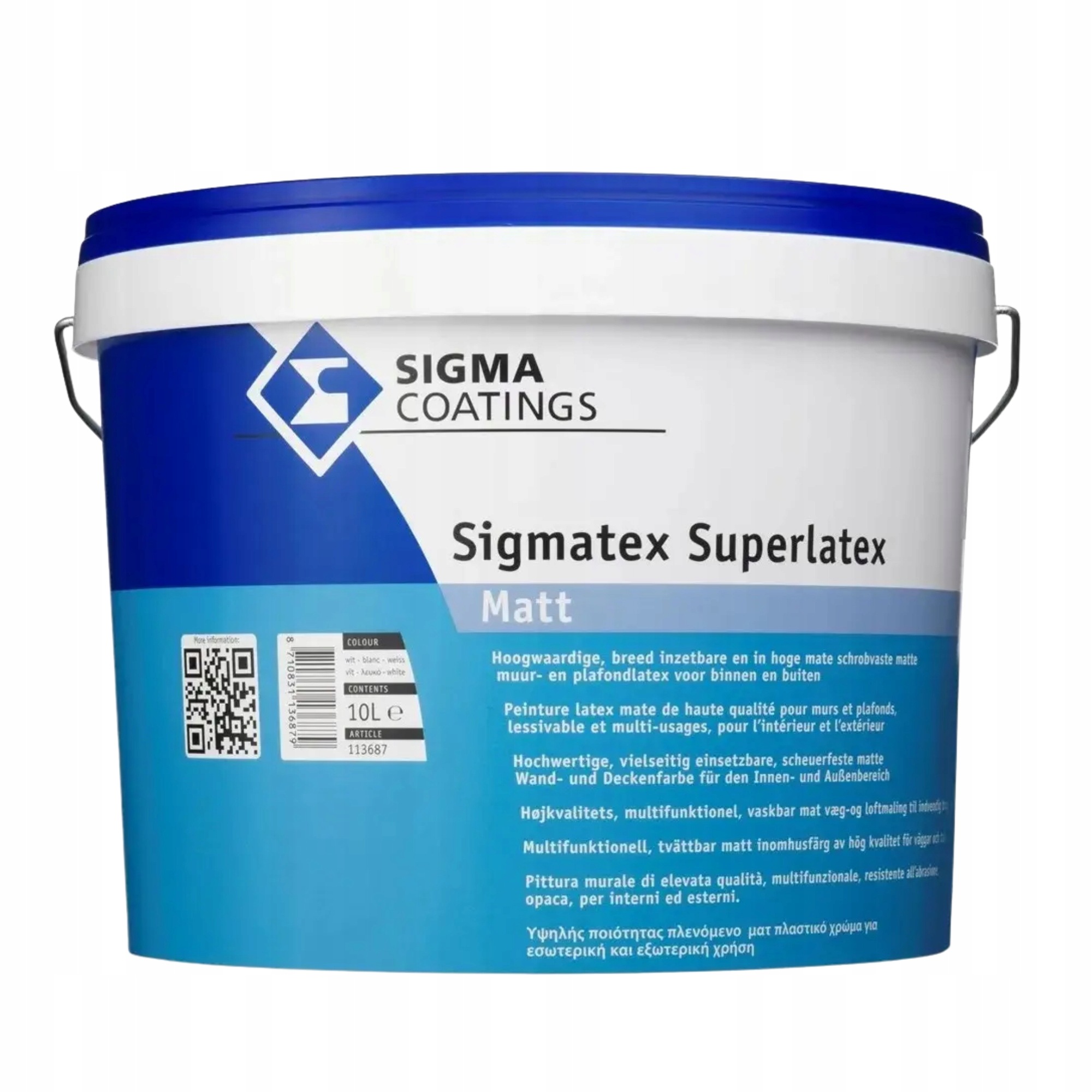 Barva na stěny Sigmatex Superlatex Sigma 10L, bílá