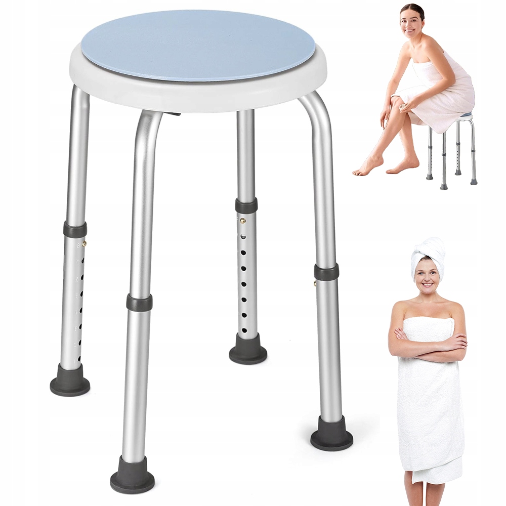 Koupací Stolička Otočná, Nastavitelná, Hliníková, Stabilní Pro Starší Osoby