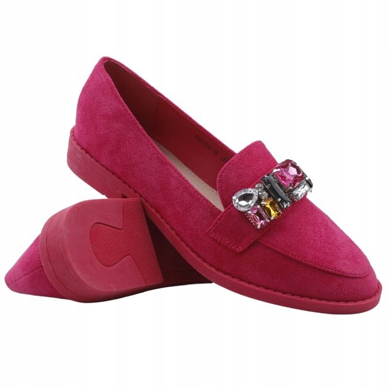 MOKASYNY DAMSKIE ZAMSZOWE NA SŁUPKU PÓŁBUTY WSUWANE WKŁADKA EKOSKÓRA RÓŻOWE Marka inna