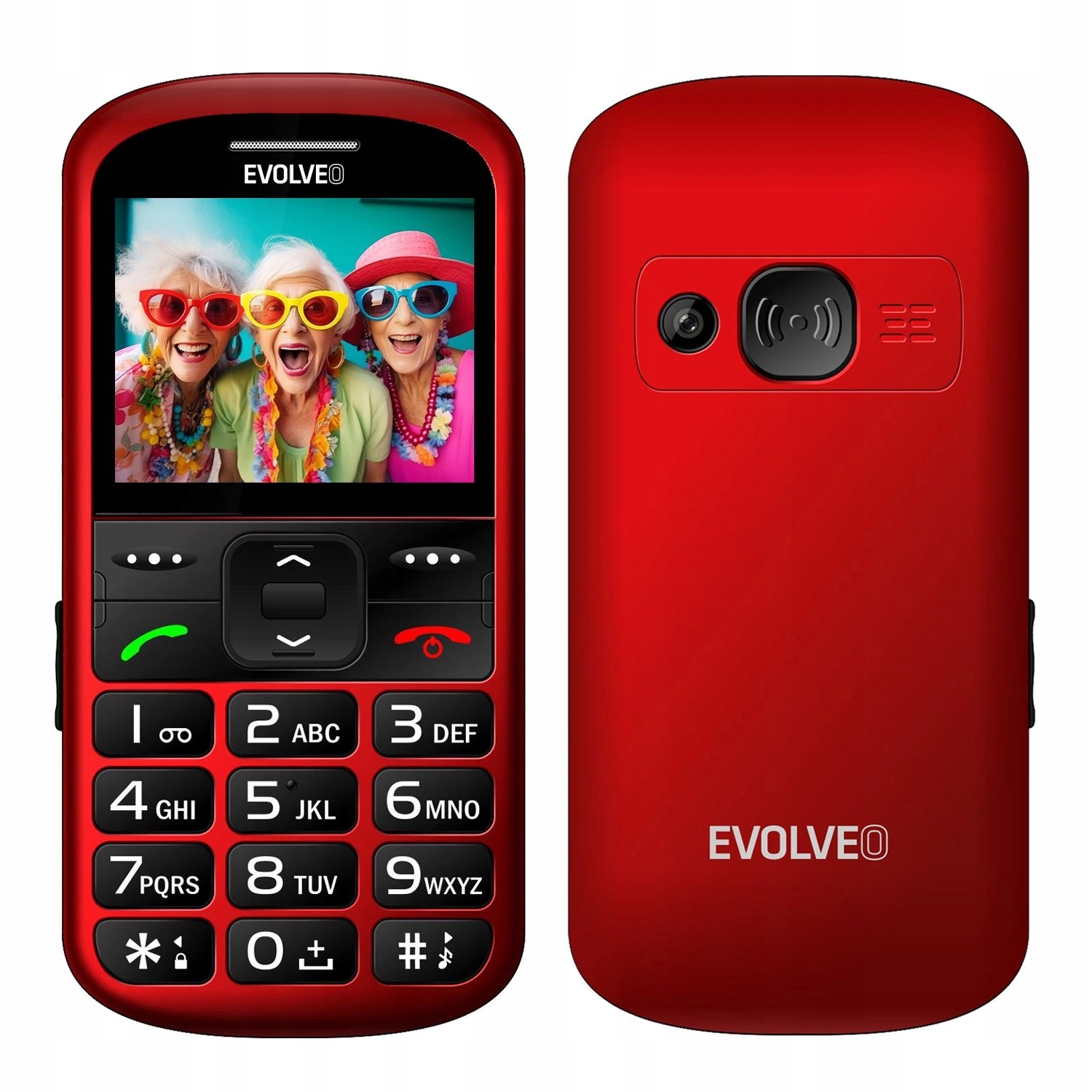 Evolveo EasyPhone Xs, mobiltelefon időseknek, piros