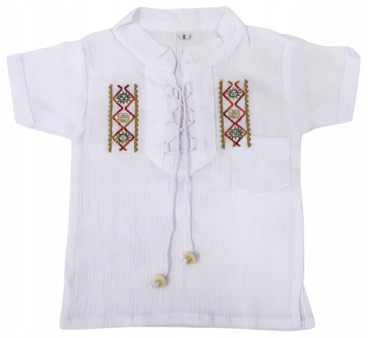 BLUZKA REGIONALNA T-SHIRT DZIECIĘCY Z HAFTEM BIAŁY DO 12 MIESIĘCY