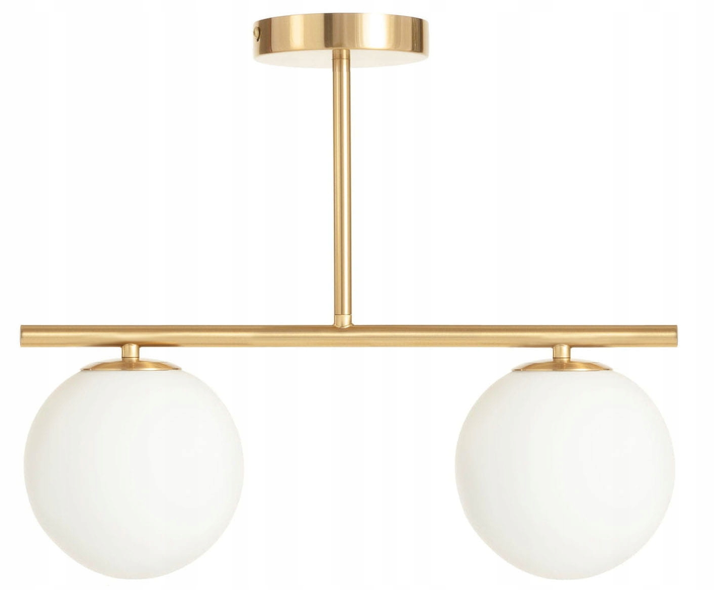 Stropní svítidlo Milano golden mat dvojitá mléčná koule zlatá EP1C10L