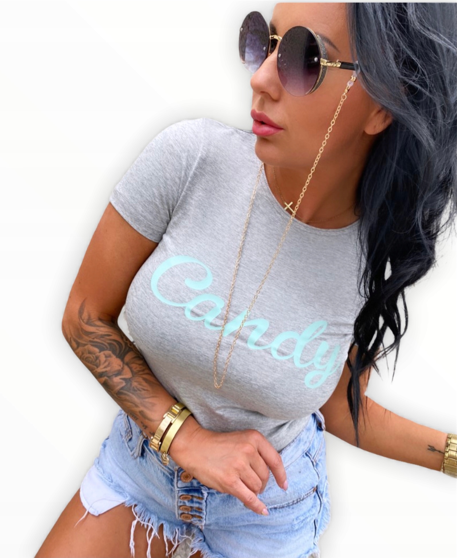 

LipMar letnia bluzka pastelowe Candy nadruk XL 42