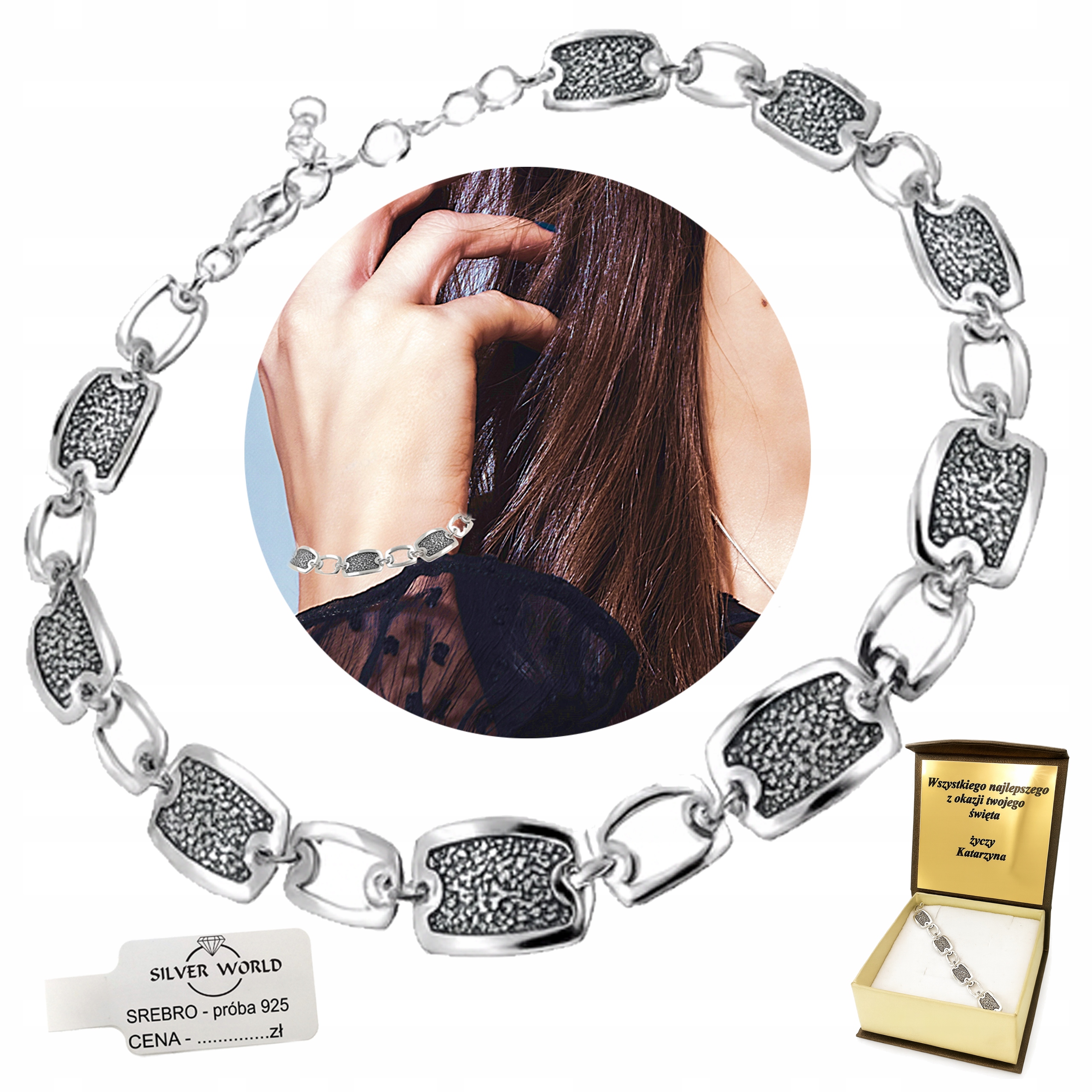 Stříbrný Náramek 925 Dámský Prolamovaný Elegantní Jako Dárek, Včetně Pouzdro Gravírování