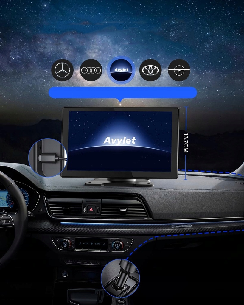 RADIO STACJA MULTIMEDIALNA MONITOR ANDROID AUTO APPLE CARPLAY DVR 2 KAMERA Stan opakowania oryginalne