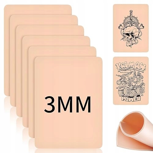 Kůže na tetování oboustranná 3 mm, sada 6 kusů 20x15 cm