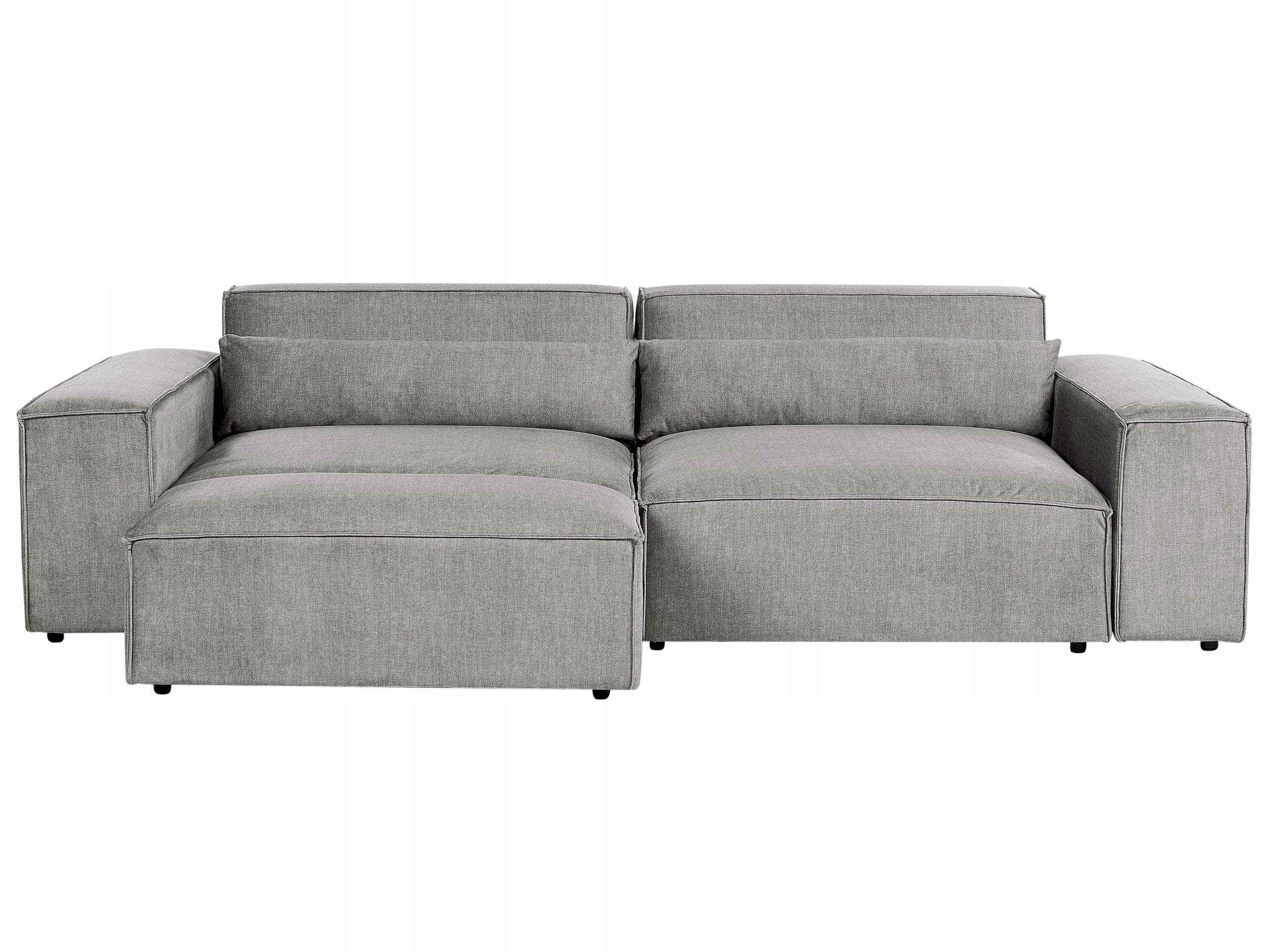 Sofa modułowa dwuosobowa szara z otomaną