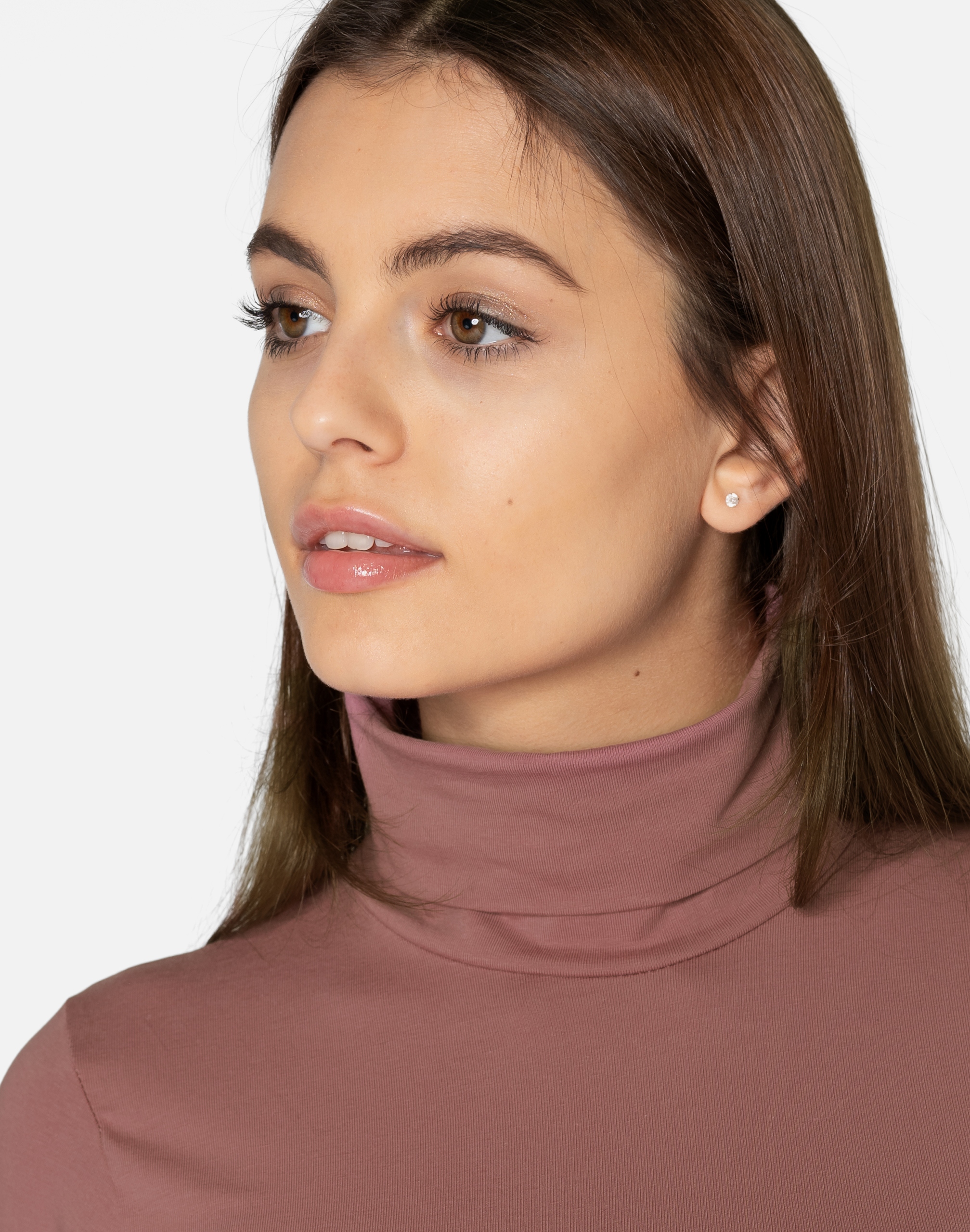 Elegancki Cienki Sweter Damski Golf Klasyczny Gładki Bawełniany 8112-24 M/L Rozmiar M/L