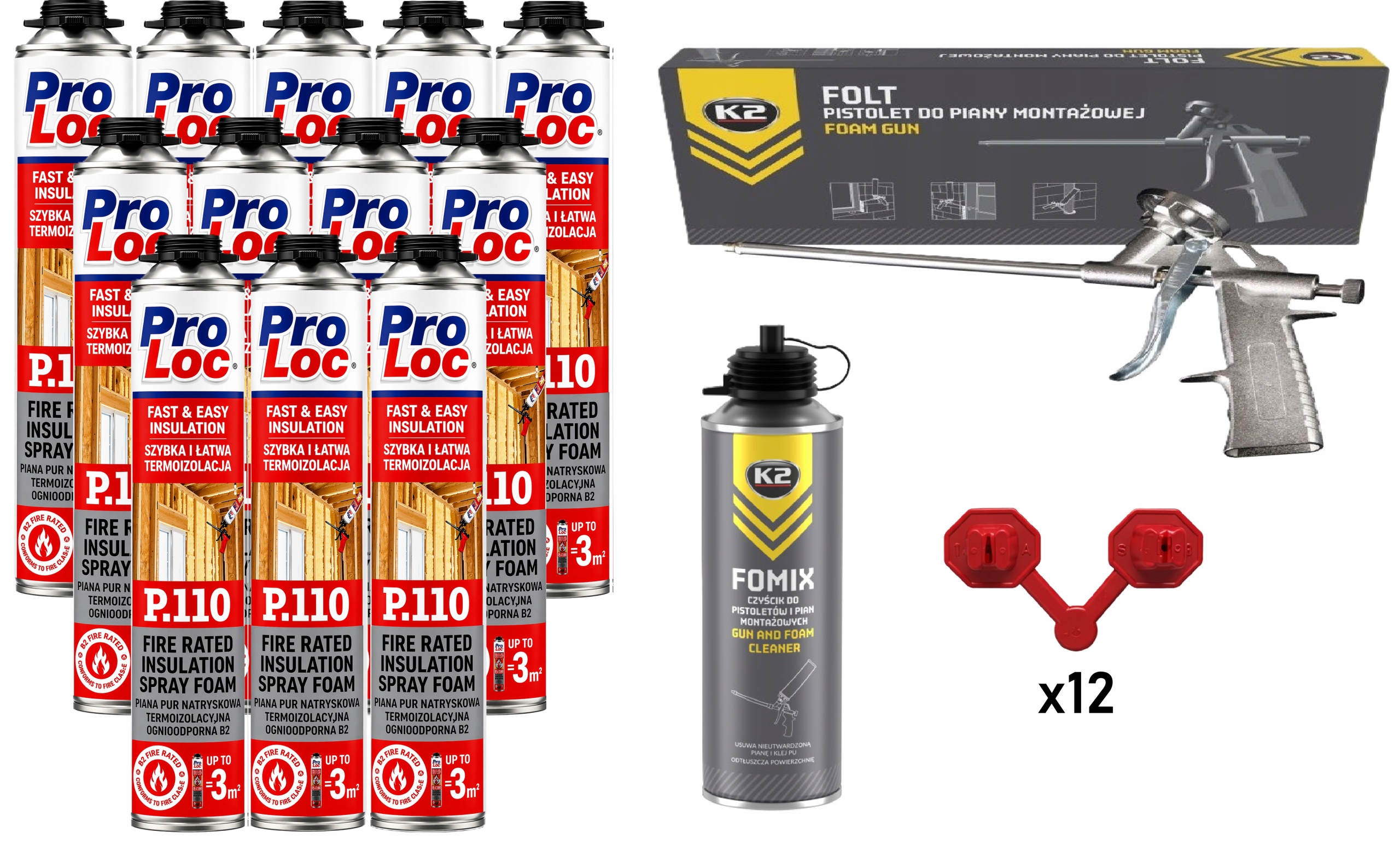 x12 Pena Pur Termoizolačná striekacia pena Ohňovzdorná ProLoc P110