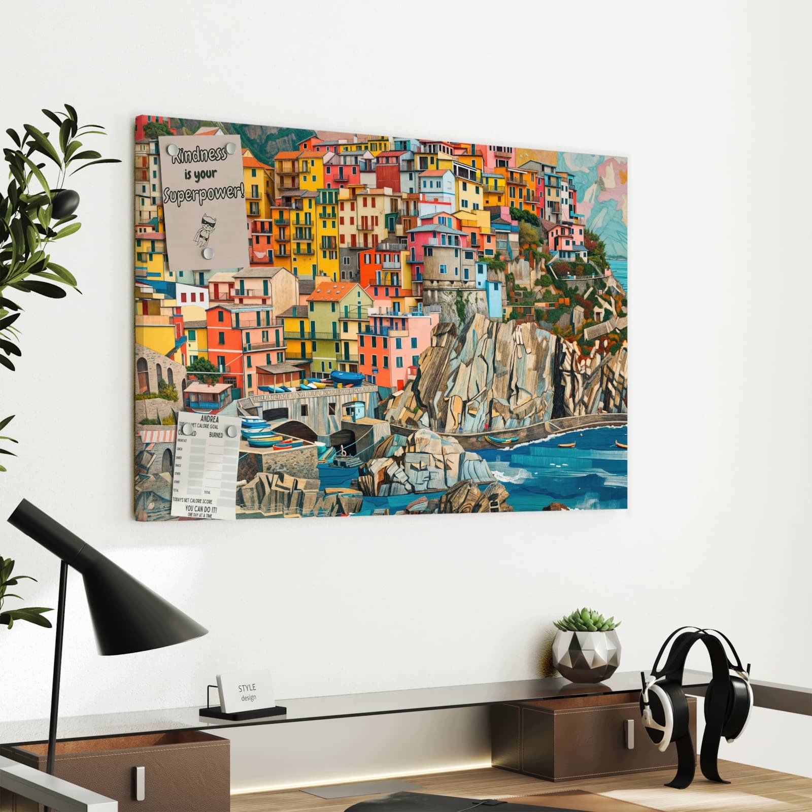 Magnetická tabule Barevné Město nadmorské 60 × 40 cm