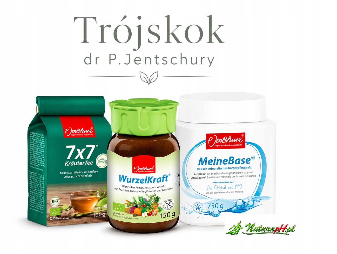 Jentschura Trójskok herbata 7x7 49 ziół Wurzelkraft Bio MeineBase 3 kroki