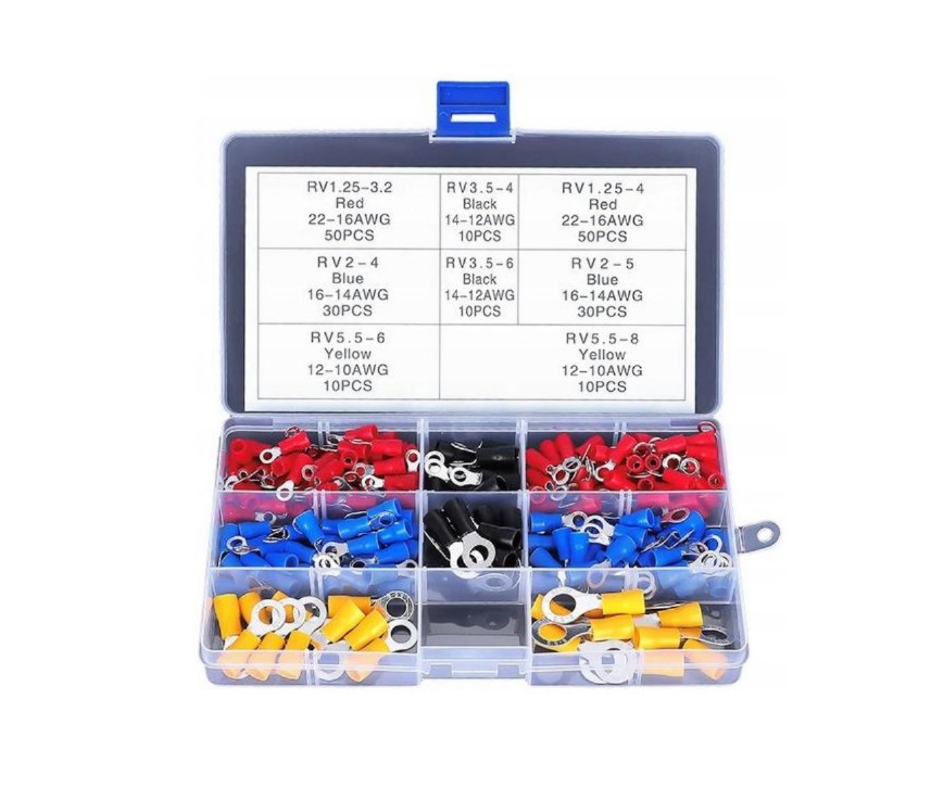 ZESTAW KONEKTORÓW OCZKOWYCH - 200SZT Z IZOLACJĄ