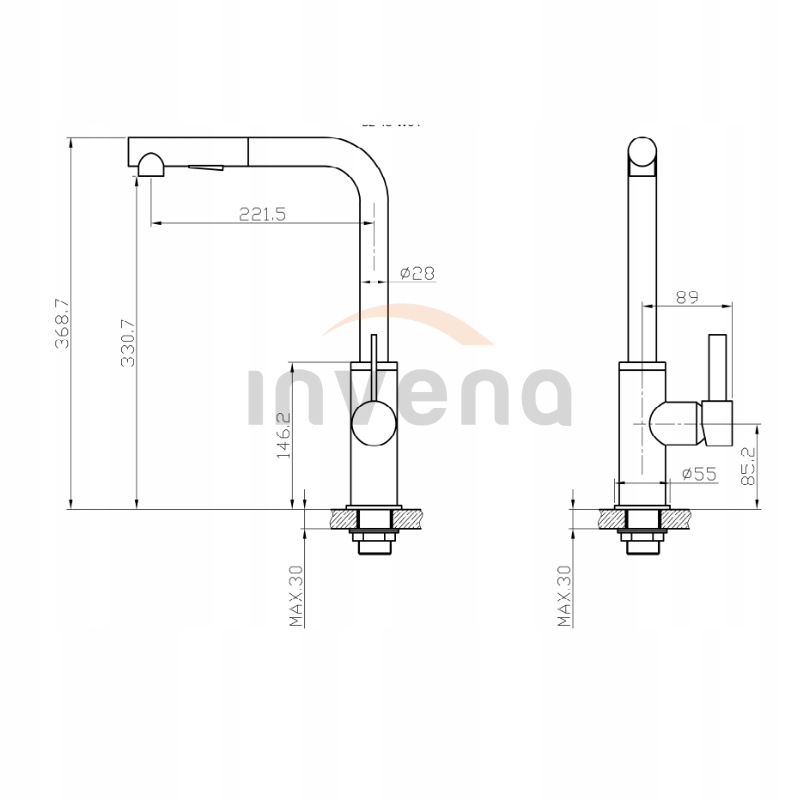 BLACK MAT KUCHYNSKÁ BATÉRIA PRE INVENA DREZ PRETO line