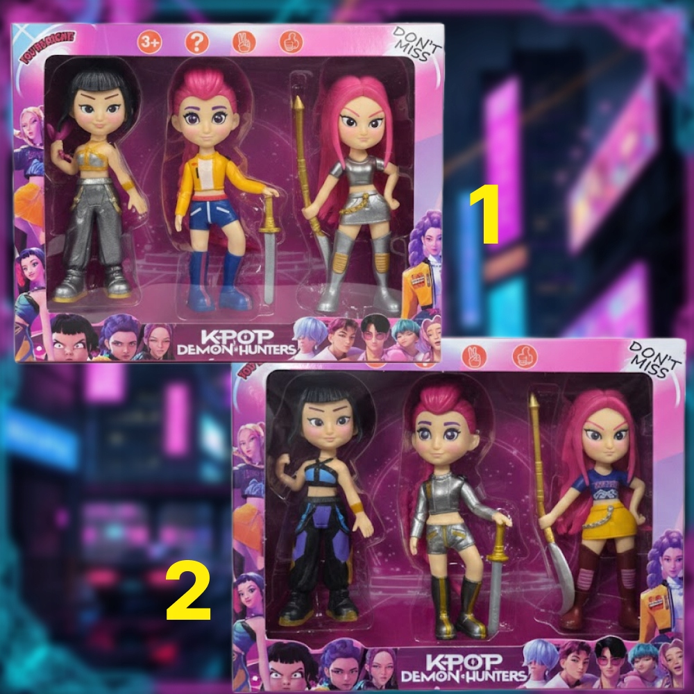 ZESTAW FIGUREK K-POP HUNTRIX, MIRA, ZOYE, RUMI 14 CM OŁOWCY DEMONÓW Stan opakowania oryginalne