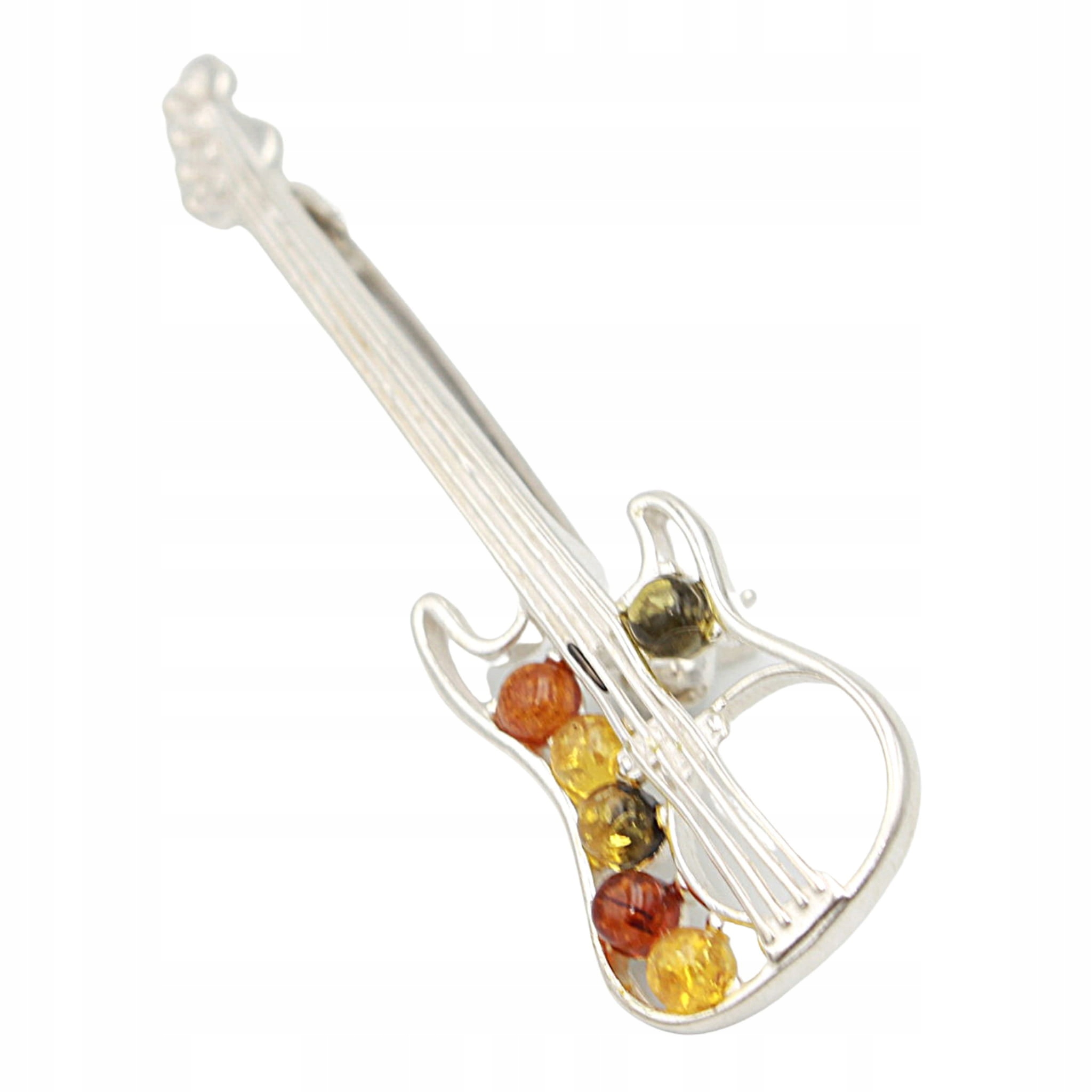 Kytara Brož S Jantarem, nástroj SREBR0 925, jantar