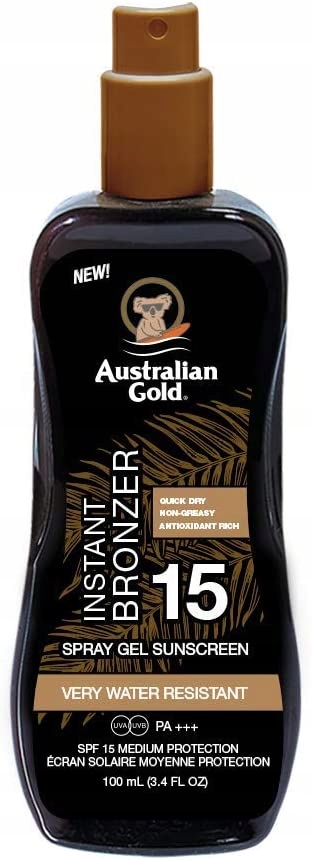 2x Gel-sprej Australian Gold Instant Bronzer Spf 15