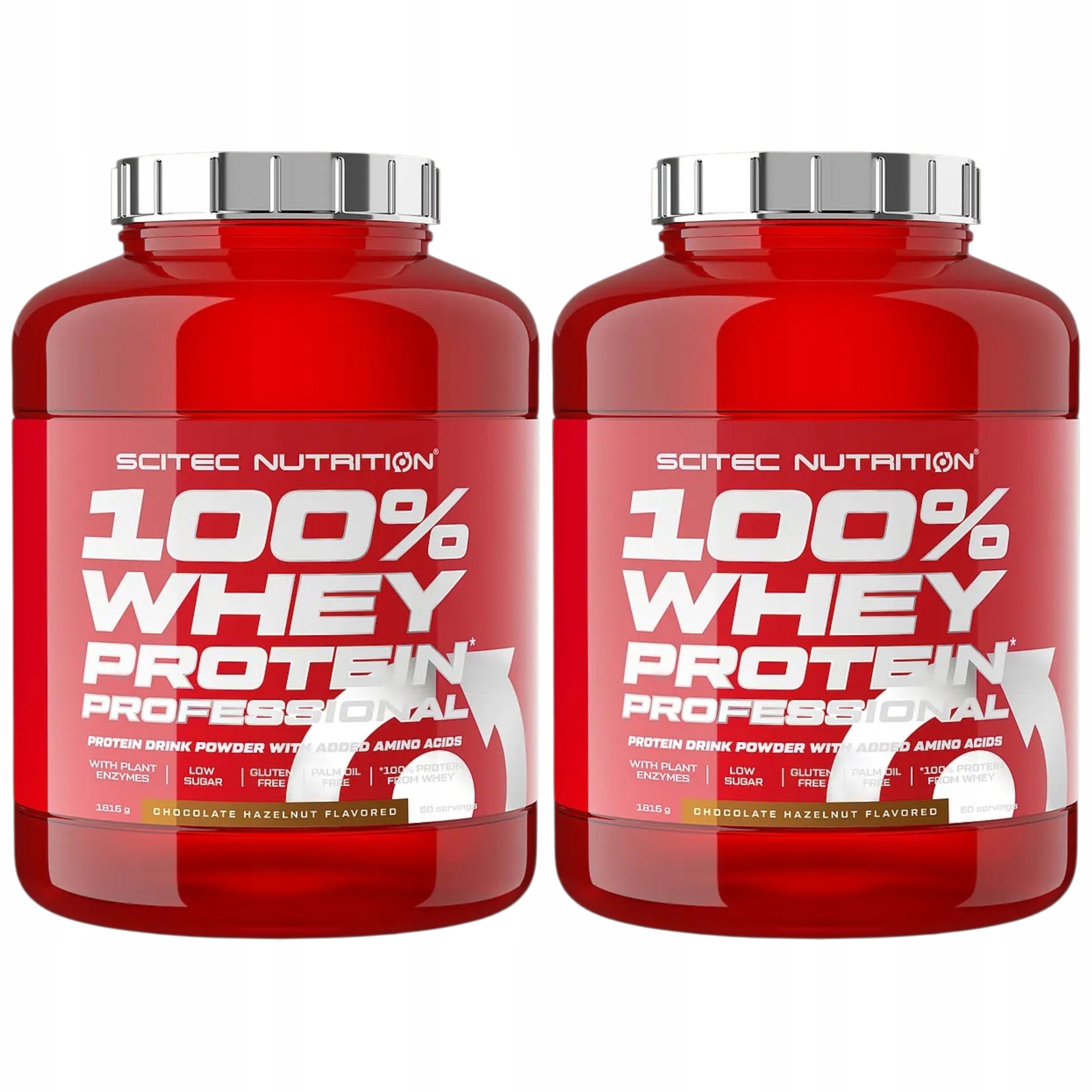 2x Bílkoviny Scitec 100% Whey Protein 1816 g Doplněk Stravy Wpc Wpi Masa Čokoláda Orz
