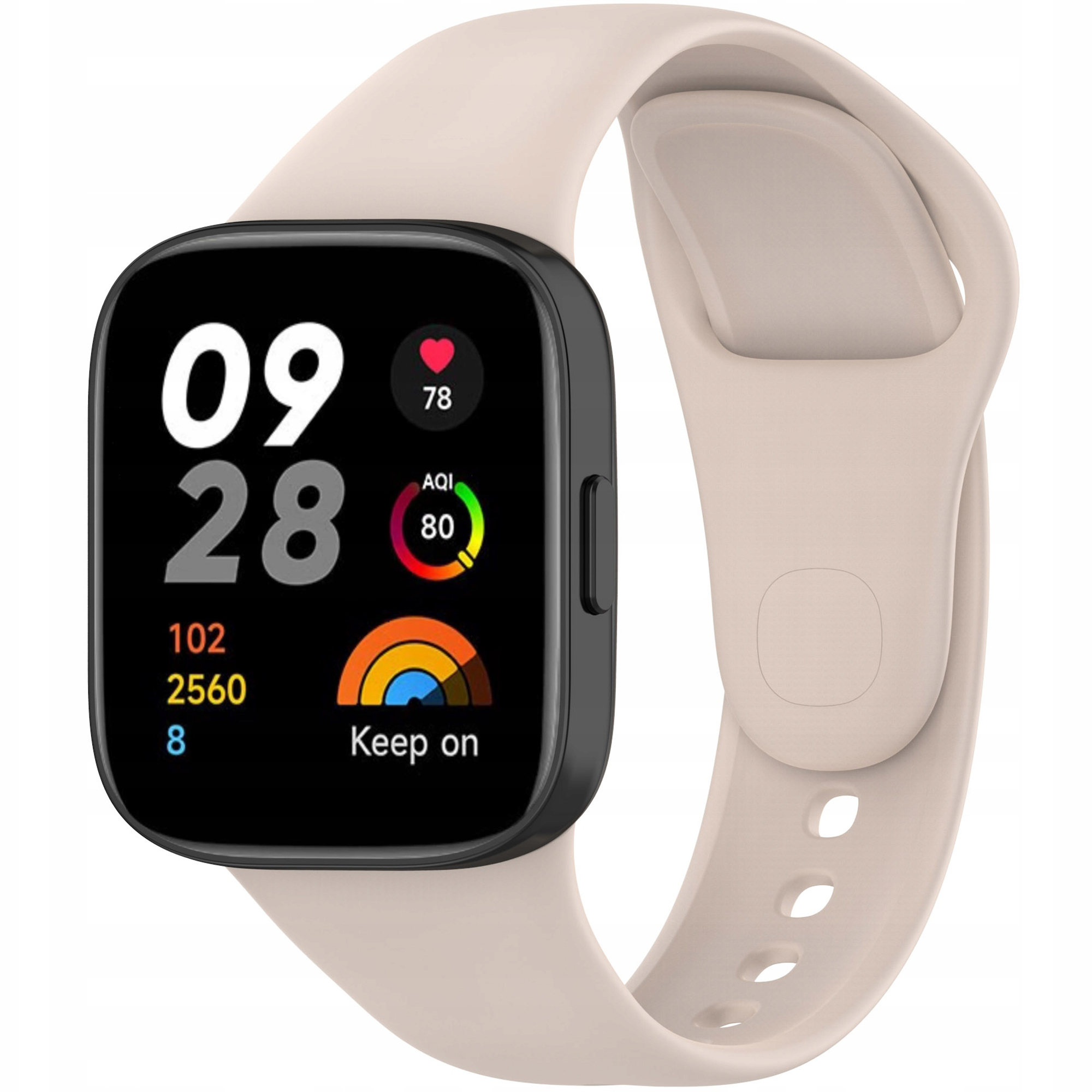 PASEK SILIKONOWY OPASKA BRANSOLETA DO XIAOMI REDMI WATCH 3 - IVORY