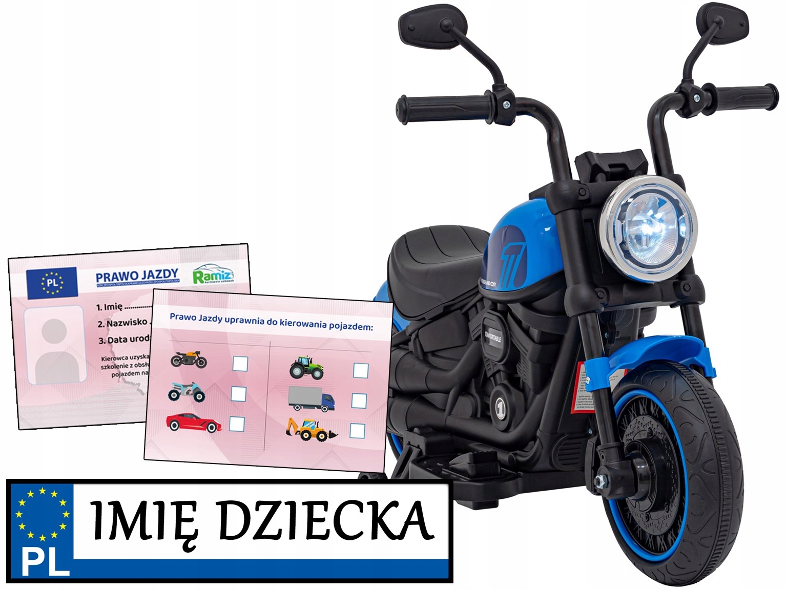 trzykołowy Motor Dla Dzieci Chopper Faster tablica rejestracyjna Na Roczek