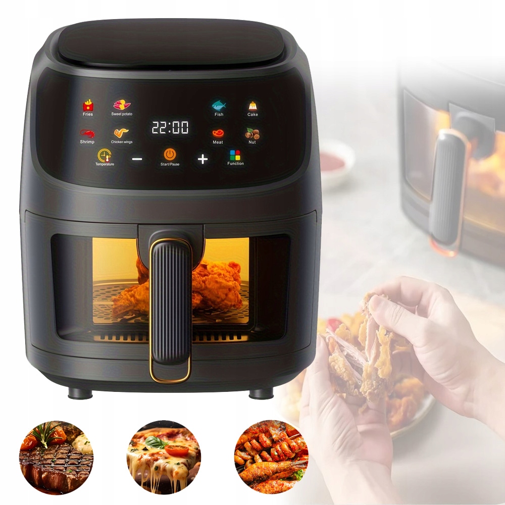 Frytkownica Powietrzna 8L 2400W Beztłuszczowa Air Fryer Duża XXL Ekran Led