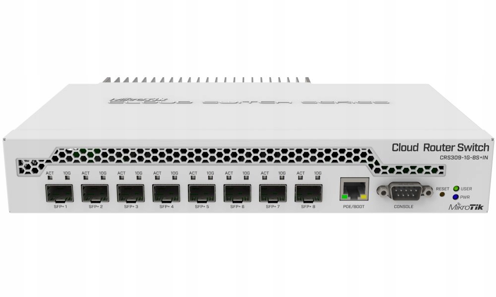 MikroTik Cloud Router Switch CRS309, 8x Sfp +, 1x Gbit Lan, pasívne chladen