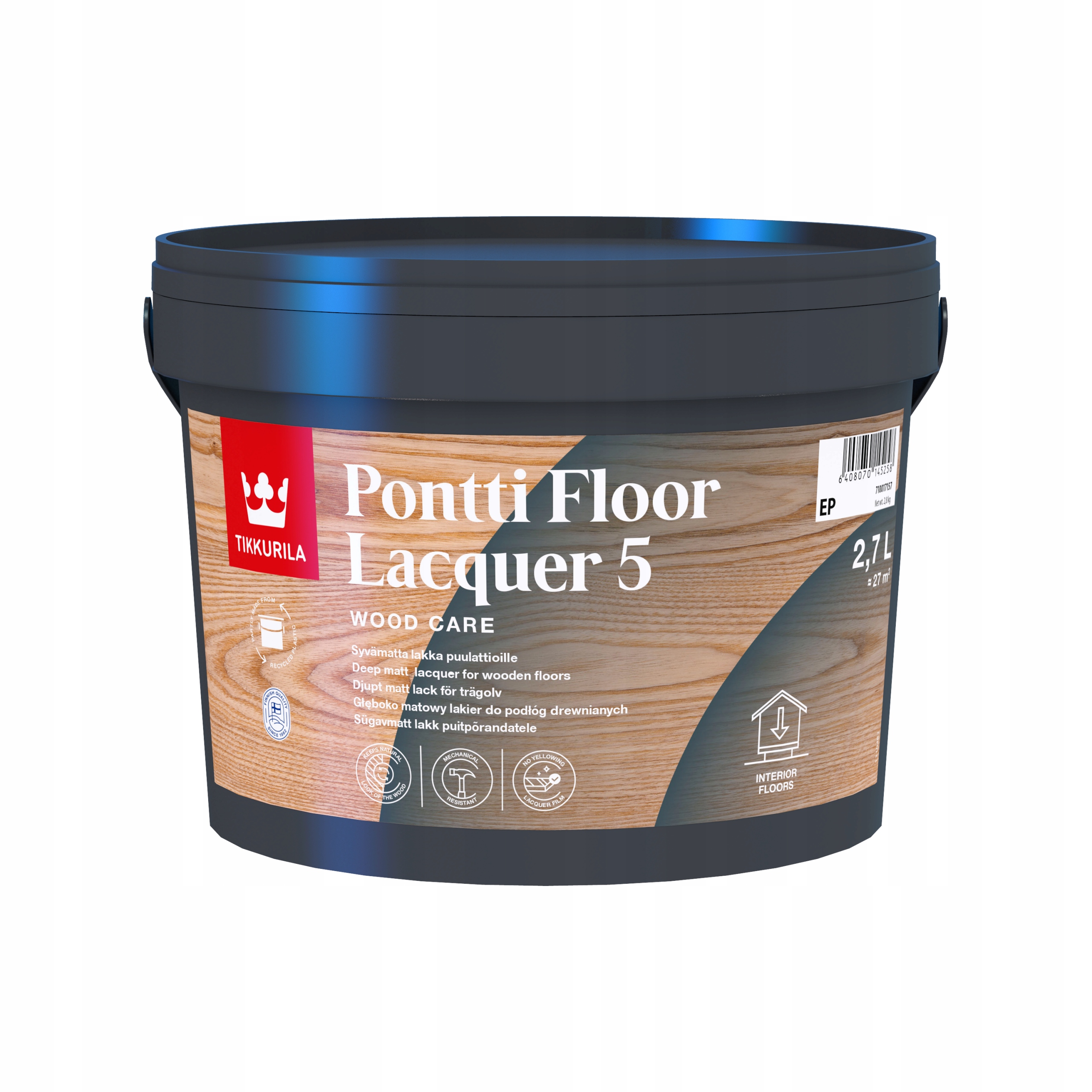 Lak na dřevo a podlahy Tikkurila Pontti Floor Lacqure 5 2,7L Mat