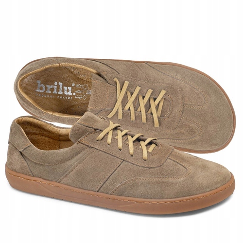 Brilu Polskie Skórzane Minimalistyczne Sneakersy Barefoot Davos Beżowe 40