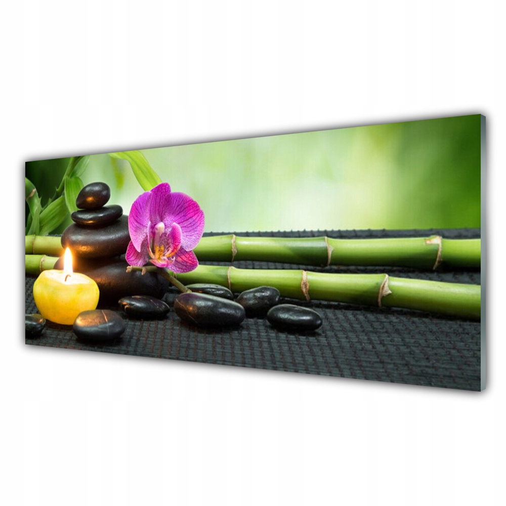 Akrylový obraz jako dárek 125x50 Bambus Květ Zen Spa