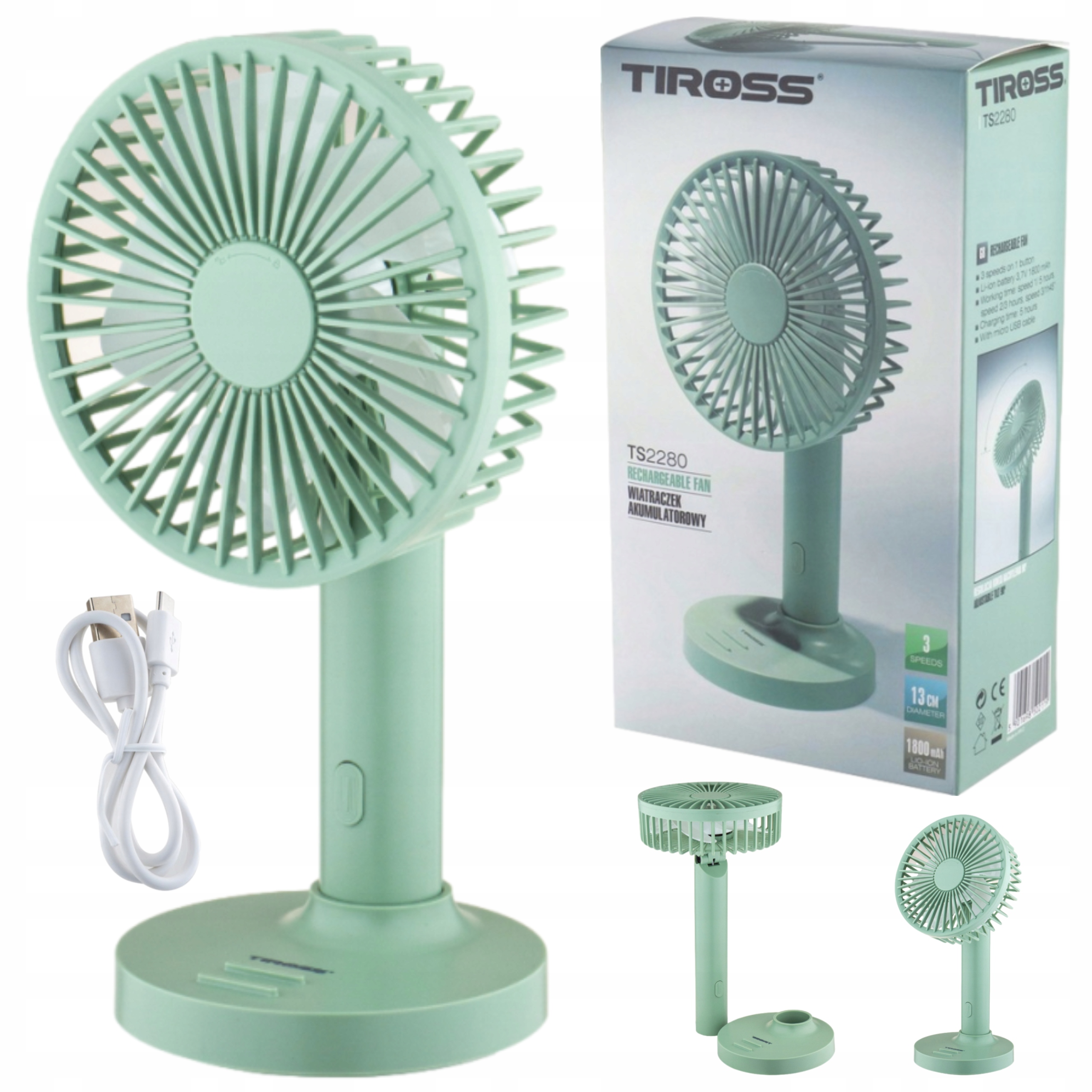 Wentylator stołowy Tiross TS-2280 zielony