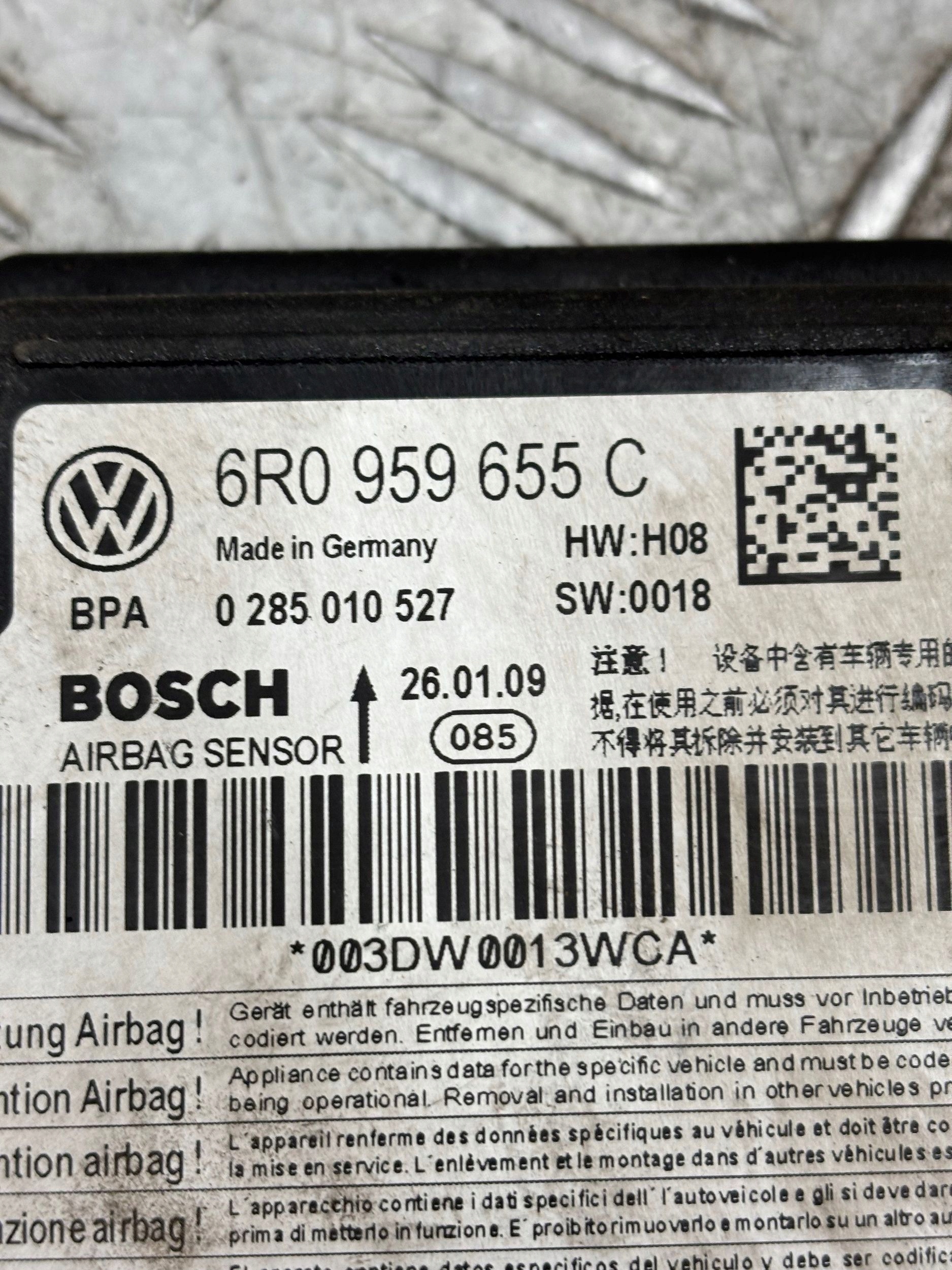 control unit SENSOR airbag SEAT IBIZA 6J 6R0959655C