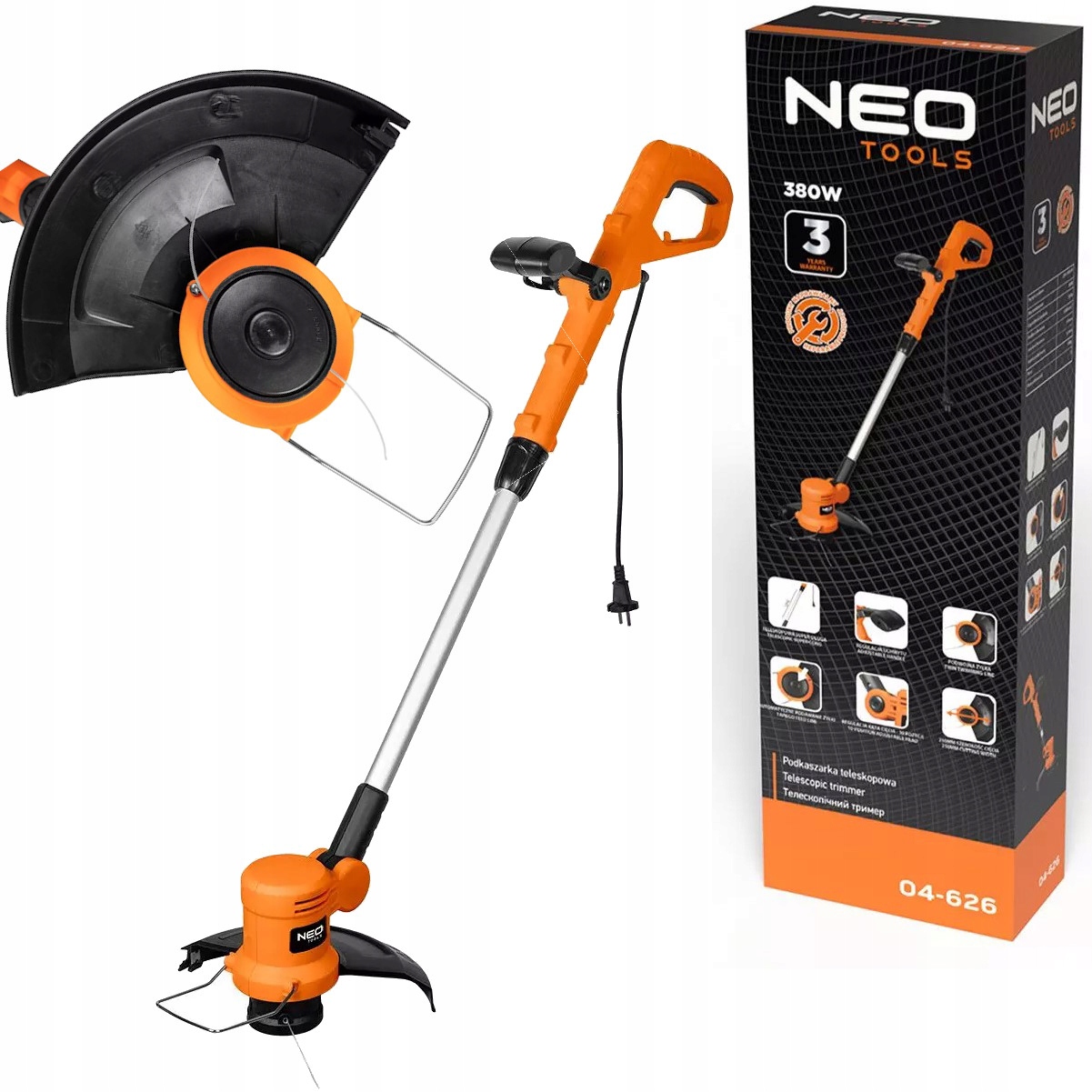 Podkaszarka elektryczna do trawy teleskopowa 380W 04-626 Neo Tools