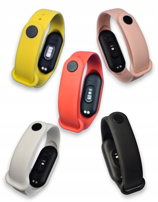 Pięć Odcieni Pasków Mi Band 7 Opaski Pudrowy Róż Czerwień Żółty Biały Czerń