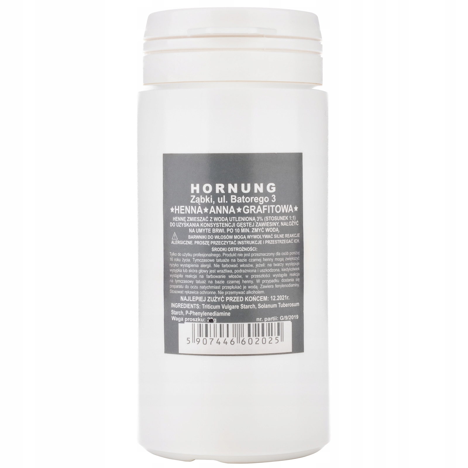 HENNA W PROSZKU 50g GRAFIT ANNA HORNUNG PROSZKOWA
