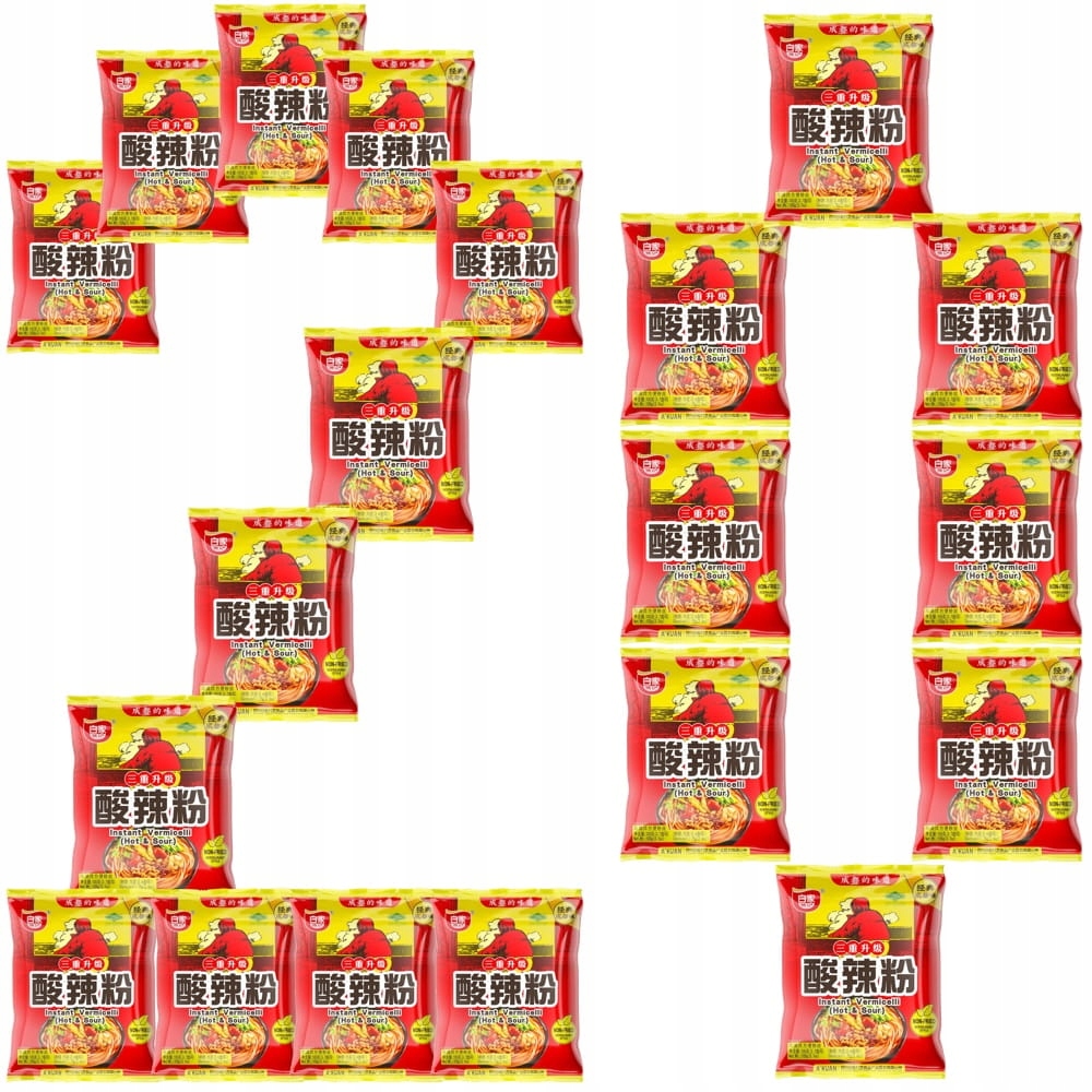 20x Chińska Zupka Błyskawiczna Makaron Vermicelli Hot Sour 105g Baijia