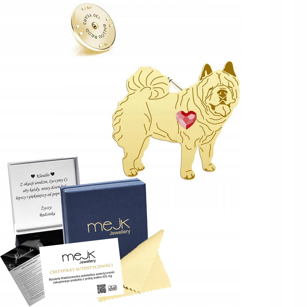 Odznak s Chow chow Soft 925 Šperky Dárek Dedikace Bonus