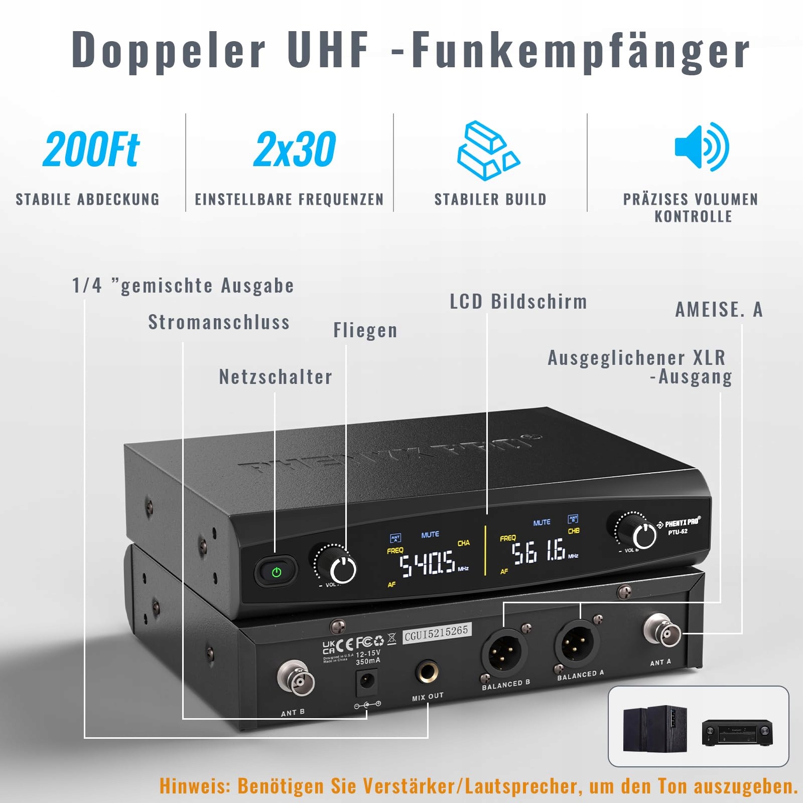PHENYX PRO Bezprzewodowy System Mikrofonowy Karaoke Kościoła — miniatura 2