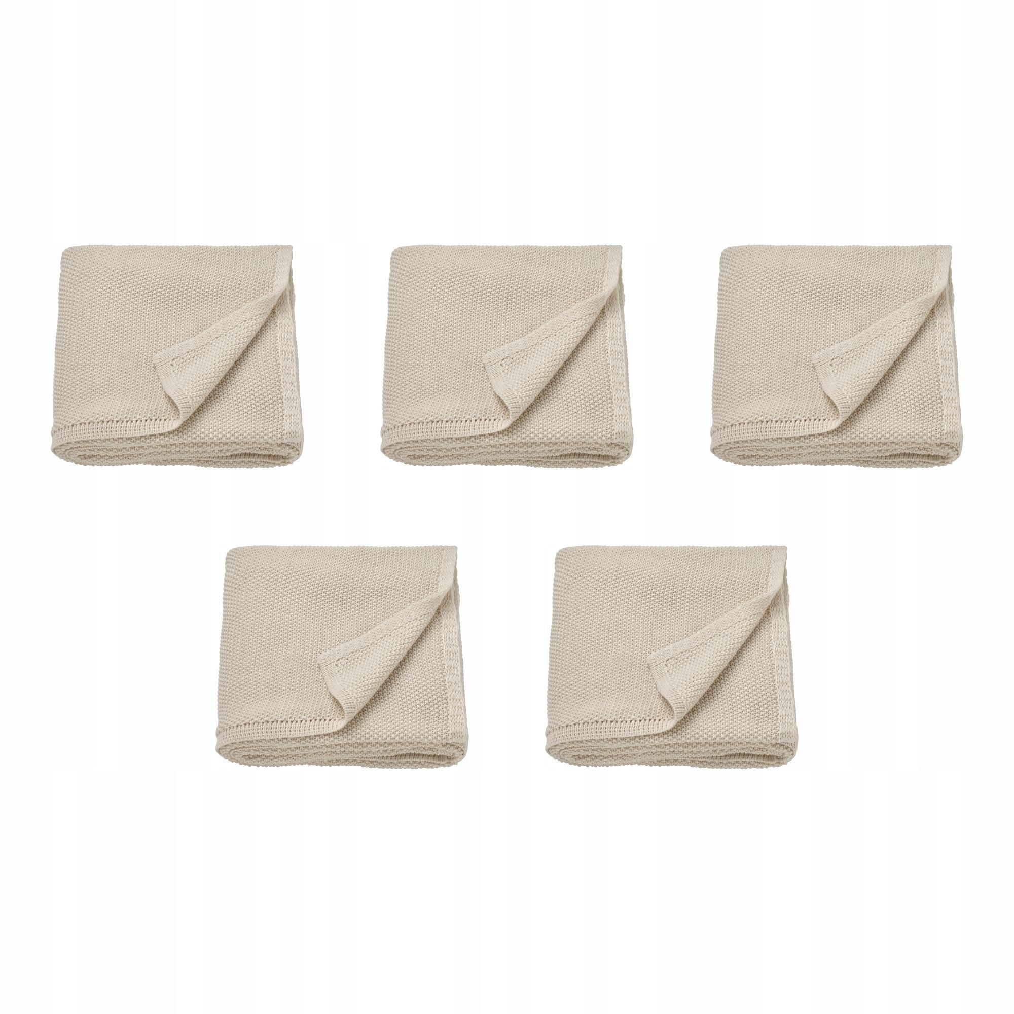 5 ks krémový pléd Humlemott 130 x 170 cm, měkký, recyklovaný