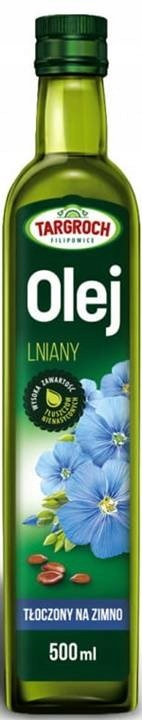 Olej lniany tłoczony na zimno nierafinowany 500 ml
