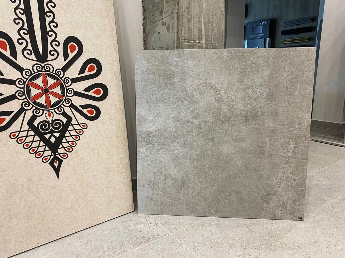 płytka 80x80 szary beton połysk Harmigon Ceramstic