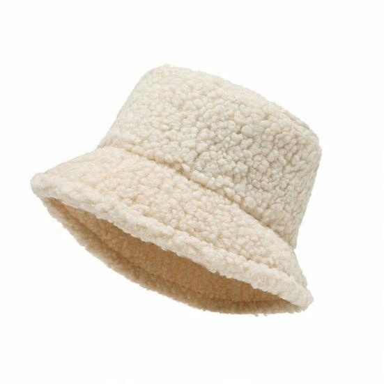 

Zimowy Bucket Hat Czapka Teddy Kożuszek