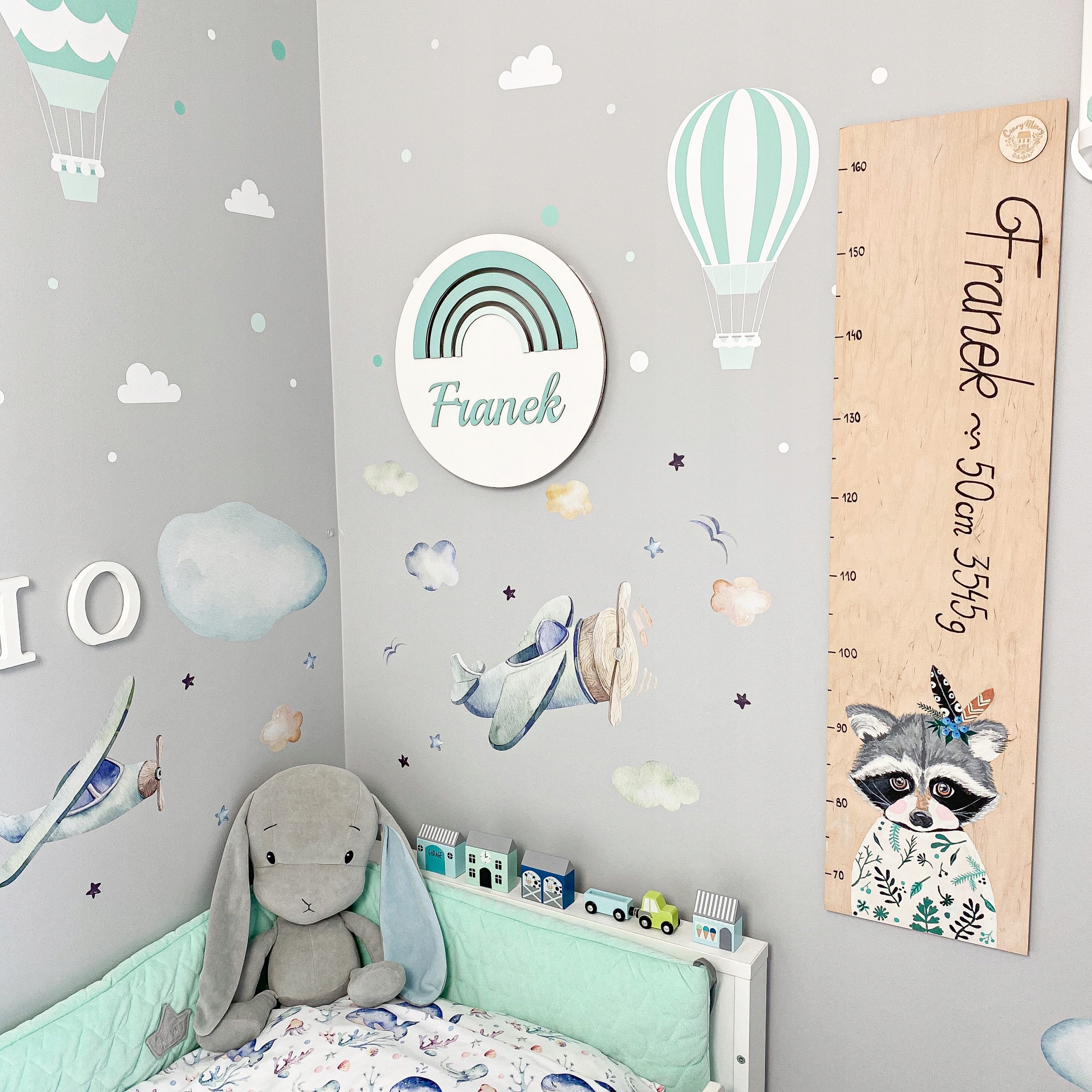 Lampka nocna LED 47 cm TĘCZA imię DUŻA na baterie Kolor dominujący biały