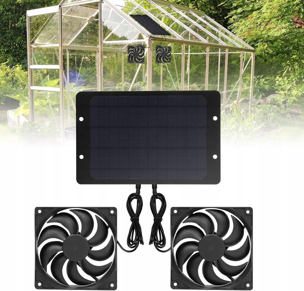 Podwójny Wentylator Solarny Wentylator Wyciągowydo Szklarni Kurnikowego