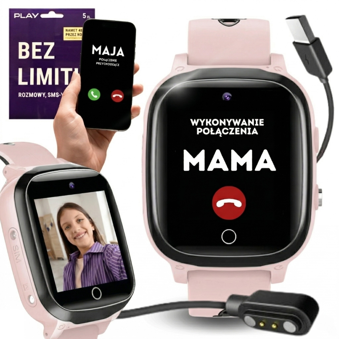 Smartwatch Zegarek Dziecięcy Połączenia Rozmowy Na Kartę Sim Gry Menu Pl