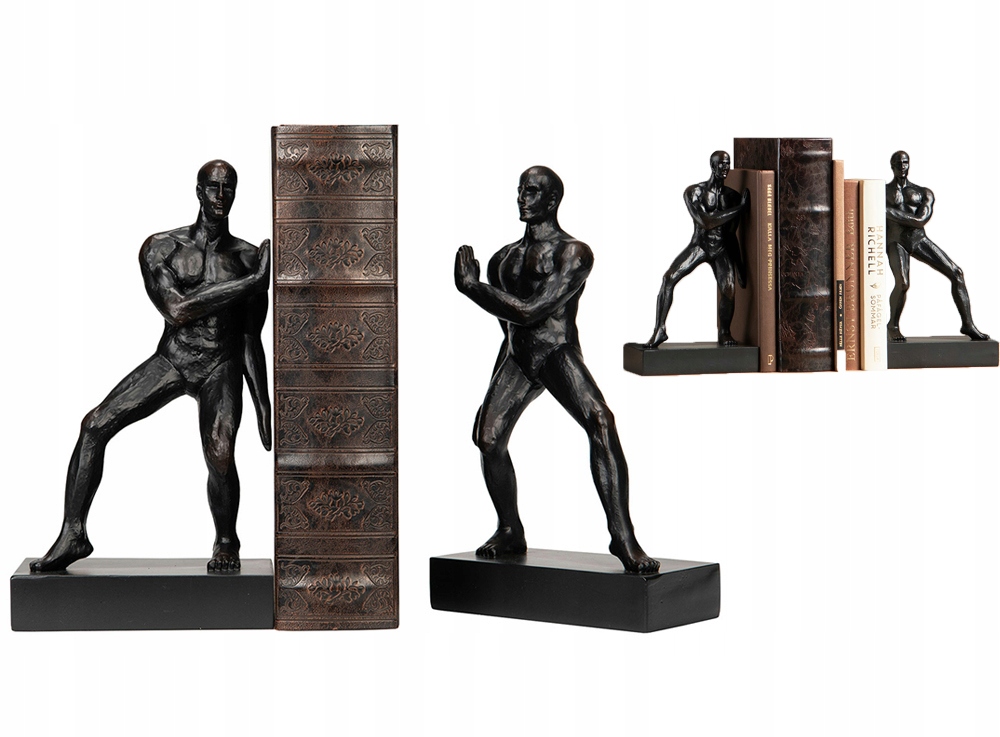 Opěrky na knihy podpěra bookend Muži ozdoba do obývacího pokoje 2 ks